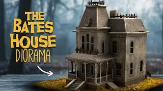 🌕 The Bates House - Halloween Diorama ★ Free Autumn Halloween Crafts ★ 🌕