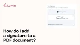 How to add a signature to a PDF document