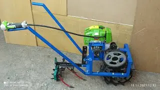Testing the motor and cultivator