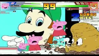 Mugen Peppa pig and george pig vs cuphead bosses