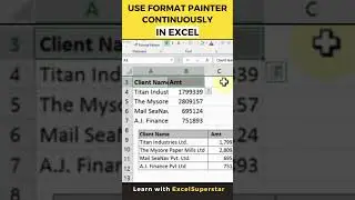 Excel Format Painter Continuously 🎨