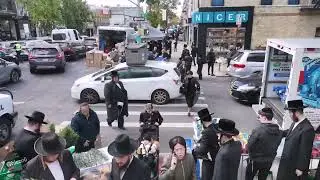 EXCLUSIVE DRONE: Erev Sukkos on Boro Park's Iconic 13th Ave. - 2024