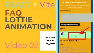 how to add lottie animation in React JS React FAQs with ChatBot suggesstions Part02