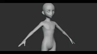 Stylized Anime Boy Character Base Mesh 3D Model [Turntable]