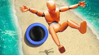 GTA 5 Crash Test Dummy • Epic Trampoline Jumps and Fails! (Funny Moments)