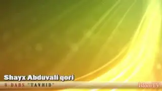 8-Dars:  Tavhid
