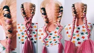 Прическа на 1 сентября. КОСА - КНУТ с КАНЕКАЛОНОМ. ЛЕТНИЕ ПРИЧЕСКИ. PIpe Braids.