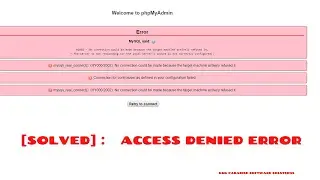 How To Remove Error of Access denied in xampp mysql