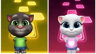 Talking Tom Vs Talking Angela!!! Tiles hop EDM RUSH