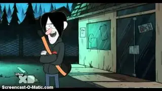 Gravity Falls-Dipper opens the Convience Store door.