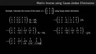 Inverse matrix using Gauss-Jordan elimination