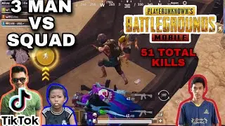 MEMBANTAI SETENGAH MIRAMAR | 3 MAN VS SQUAD 51 TOTAL KILLS | PUBG MOBILE