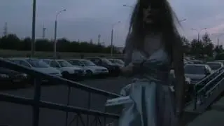 Going to an ATM as a girl in cocktail dress