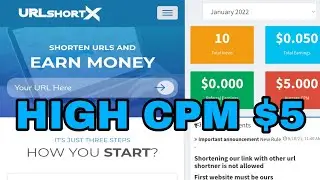 urlshortx.com Highest CPM URL Shortener | $5 Dollar CPM