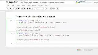 30 Python Beginner Strings and Functions - Multiple Parameter Function