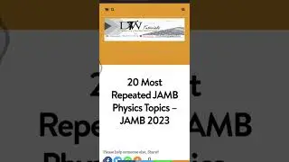 20 Most Repeated JAMB Physics Topics 2023