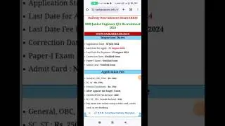 RRB JE Full Notification Out 2024🔥|| #RRB 🔥#rrbje  #railwayjobs 🔥#shortsfeed #newvacancy