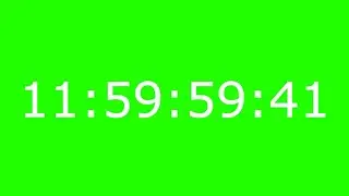 12 Hour Count Up Timer 42 fps (Green Screen)
