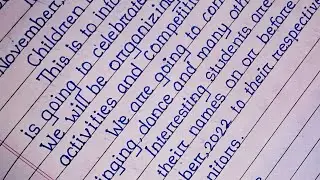 Notice Writing on Children day.Children day notice.Write notice on children day.How to write notice.