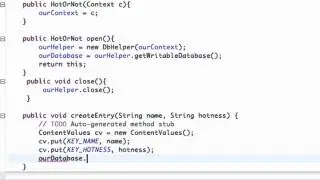 Android Developing Applications Tutorial   117   Inserting Data into SQLite Database