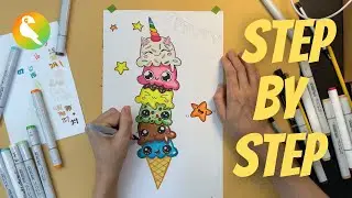 How to Draw an Ice Cream Tower
