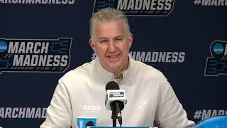 Post Utah State — Purdue coach Matt Painter and players Zach Edey and Trey Kaufman Renn