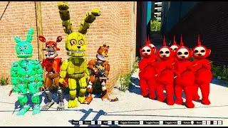 КАК КОШМАРНЫЕ АНИМАТРОНИКИ СПАСАЛИ ФРЕДДИ ОТ ТЕЛЕПУЗИКОВ В ГТА 5 МОДЫ FNAF GTA 5 MODS