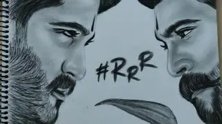 Drawing South Actor Ram Charan & N. T RamaRao Jr || Pencil Drawing || RRR