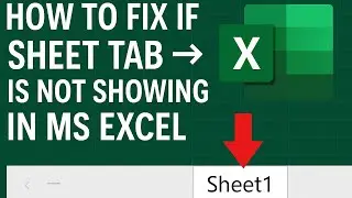How to Fix if Sheet Tab is not showing in Ms Excel | How to show excel sheet tab in MS Excel