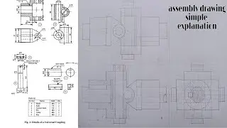 assembly drawing of universal coupling - assembly drawing engineering drawing