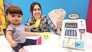 Evcilik oyunları: Ayşe ve Baby Born Ece ATM'den para çekip ödeme yapıyor!