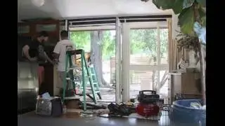Pella Doors: French Door Installation Time Lapse on a Cliff May Midcentury Home