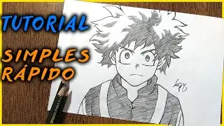 Como Desenhar O MIDORIYA 🟢 DESENHO DE ANIME FÁCIL E RÁPIDO ✍