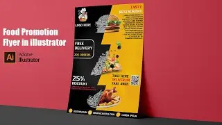 Illustrator Tutorial | Fast Food Poster Design | Flyer design Illustrator
