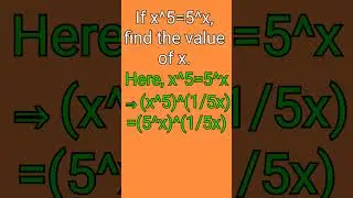 If x^5= 5^x, find the value of x