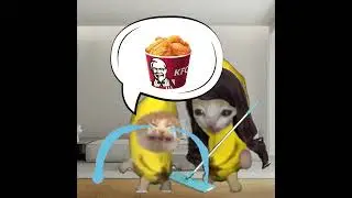 BANANA CAT 🍌🐱 DO HOUSEWORK AND EAT KFC 