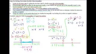 AP Calculus BC Notes Solving Non Linear Absolute Value Inequalities
