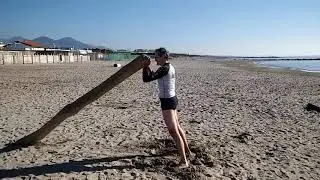 BJJ Beach Workout - Strenght Training with a tree trunk