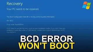 Windows Won't Boot? Fix! 0xc0000034
