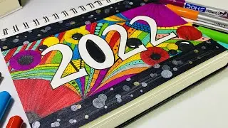 Happy New Year Inspired Colourful Zentangle Doodle Art | #happynewyear #colourfulart #zendoodles