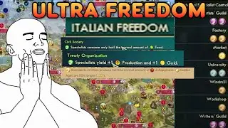 FREEDOM is insane when you have this many Specialists - Civ 5 Italy Lekmod