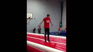 Standing double backflip on air track