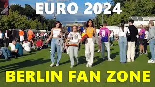 EURO 2024 Berlin Fan Zone 🇩🇪 4K Walk | Victory Column to Brandenburg Gate Atmosphere