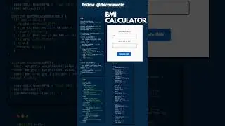 🔥BMI CALCULATOR USING HTML CSS AND JAVASCRIPT ⭐ | @becodewala