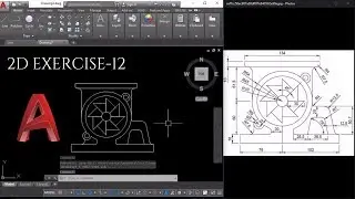 Autocad 2d Practice Drawing for Beginners - Exercise 12 (Basic to advance level )