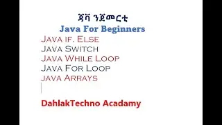 Java if  Else :  Java Switch :  Java While Loop : Java For Loop :  java Arrays