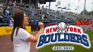 Rockland Boulders National Anthem - Sung by Aly Frank at Boulders Stadium