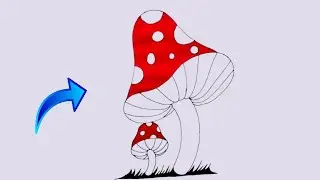 How to draw Mushroom 🍄🤑||Mushroom Drawing step by step|| Atikulart