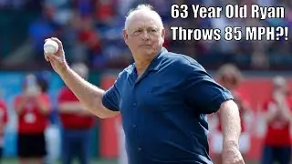 Nolan Ryan Throws an 85 MPH First Pitch as a 63 Year Old