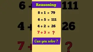 Maths reasoning | Maths Puzzle || Only for Genius #shorts